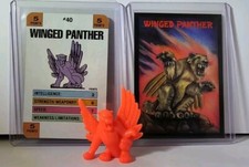 90's Monster in my Pocket Winged Panther Series 1 Neon Red 40 With Cards 