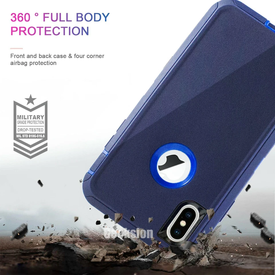 Funda protectora resistente a prueba de golpes para Apple iPhone X XS MAX XR + Clip para cinturón Foto 2 de 4