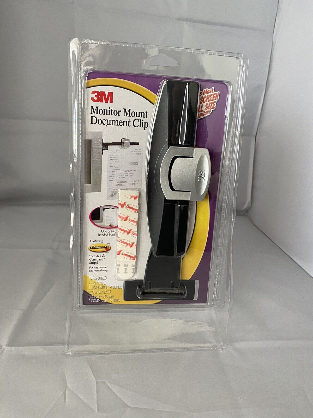 3M Monitor Mount Document Clip DH240MB NEW in Box Black/Silver eBay