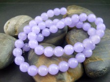 Genuine 8mm Natural Smooth Lavender Jade Round Gemstone Loose Beads 15''