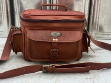 27.9cm Complet Ciré Cuir Sac Photo DSLR Appareil Photo Sacoche Étui Voyage