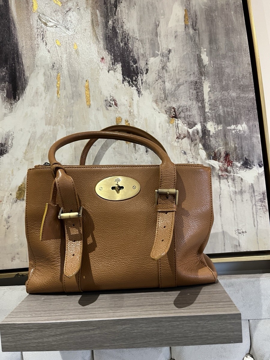 Genuine Mulberry Bayswater Double Zip Shiny Goat Leather Tote Bag