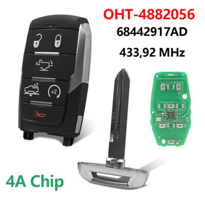 FOR 2019 2020 2021 2022 RAM 1500 SMART KEYLESS REMOTE KEY FOB OHT-4882056 6BTN