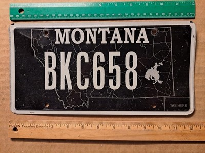 License Plate, Montana, Specialty, Passenger, BKC 658, Horse, bucking bronco!