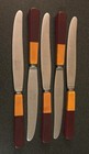 Vtg 19 pc Englishtown Two-Tone Butterscotch/Cherry Bakelite Lucite Flatware Set — photo 4