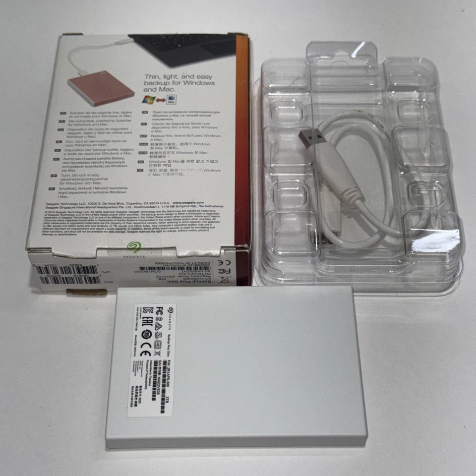 Seagate Backup Plus Slim 2TB Portable USB 3.0 HDD Rose Gold STHN2000405 Tested - Image 2 of 4