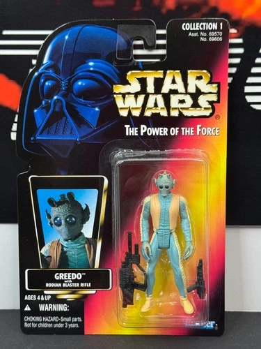 ULTRA MINT Kenner 1996 Star Wars POTF2 GREEDO orange card in Star Case