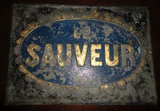 plaque zinc lithographiée avant 1900 LE SAUVEUR assurance Paris