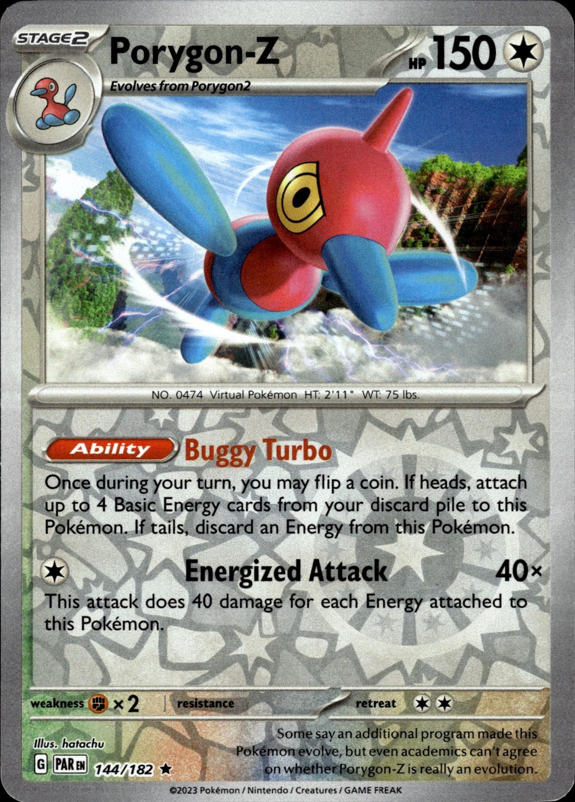 PORYGON-Z 144/182 RARE PARADOX RIFT POKEMON REVERSE HOLO NM