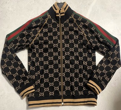 Neu Original Herren Gucci GG Jersey Cotton Jacket in XL/50  in caramell
