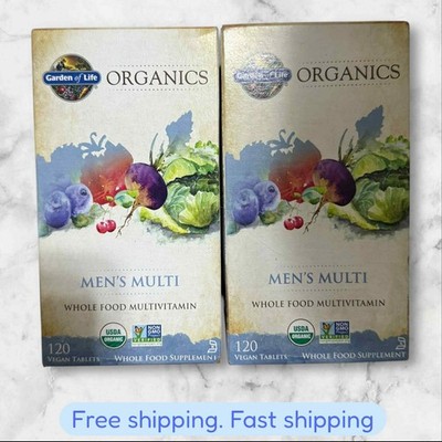 FOR 2 Garden of Life Organics Men's Whole Food Multivitamin 120CT EXP2026+ NEW