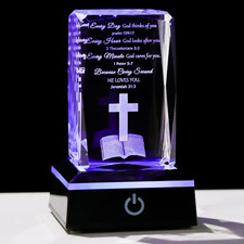 3D Crystal Christian Gifts for Women Men Inspirational Bible Verse Religious ...