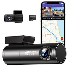 AZDOME 4K Dash Cam Front and Rear, WiFi GPS, Dual Car Camera, Mini Dashcam for