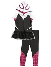 Girls' Cosplay Hooded Tee and Leggings Set Toddler to Big Kid 4T Spider-gwen