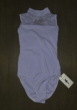 NEW BEST FOR YOU PURPLE LACE MOCK NECK LEOTARD DANCE SIZE M