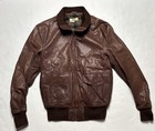 VTG CPT Cockpit USA A-2 Bomber Leather Jacket Brown Men’s Large Aviation Plane