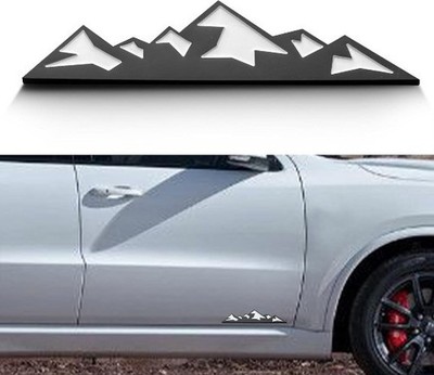 7 Inch Mountain Graphic Logo Badge Emblem, Snow Mountain Emblem Black White