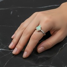 Welo Opal Gemstone 925 Sterling Silver Ring Handmade Jewelry Gift For Valentine