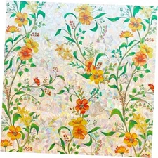 Stained Glass Window Film Static Cling Door Privacy Film Decorative Flowers 