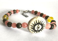 Custom Summer Solstice Litha Bead Bracelet Sunstone Pyrite Witch Solar