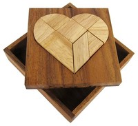 "Tangram \"Herz\" - Legespiel - Knobelspiel Mit 9 Legesteinen Aus Holz"