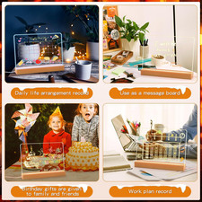 Acrylic Dry Erase Board with Light Up,11.8 x 7.9 inch LED Note Board with 7-C...