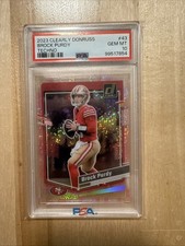 🔥2023 Panini Clearly Donruss Brock Purdy #43 Techno 04/10 PSA 10 POP 2 🔥🔥