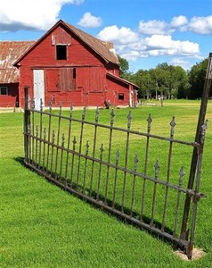 Wrought Iron Vintage Fence Panel (95x36.5) Architectural Salvage, Garden Art A17