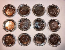 Sottobicchieri Piattini ARGENTO PLACCATO su ACCIAIO EPT-ON STEEL MADE ITALY Pz12