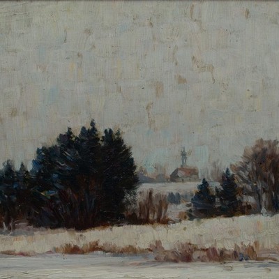 Franz Löffler Impressionism Winter Landscape Bad Aibling Framed Painting 1921