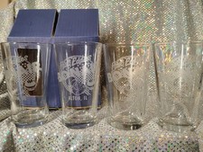 Set of 4 - Fast Eddie's BONAIR Souvenir Glass BEER Glasses Alton, IL W/Box