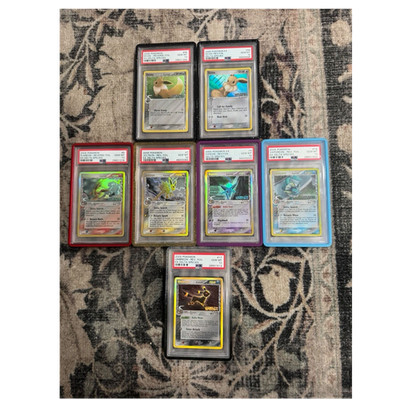 Pokémon EX Delta Species Reverse Foil PSA 10 Eevee Evolutions 7x set - 2005