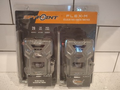Spypoint Flex M Twin Pack 28 Megapixel Cellular Trail Cameras Hunting.New Sealed