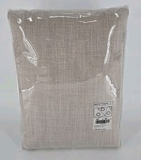 Faux Linen Oatmeal Blackout Thermal Curtains 52 x 84 Long Rod Pocket WHITE BACK