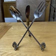 Vintage Silver Plated Cutlery Cookbook Recipe Book Menu Holder Display Stand
