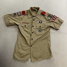 Boy Scouts of America Shirt Youth Size Large BSA Uniform USA Official Patches