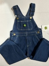 John Deere Blue Jean Denim Bib Overalls Kids Size 2T NWT
