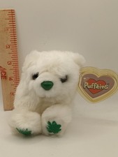 Swibco Puffkins Plush Patty Shamrock White Bear Clover Feet Vintage 1994 NWT