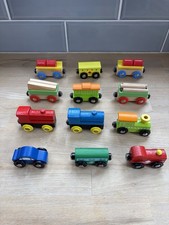 Wooden Train & Vehicle Bundle x 12 - Compatible With Brio ELC Big Jigs