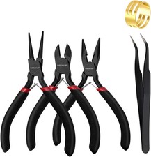 3 Pcs Jewelry Pliers Set - Needle/Chain Nose, Round Nose and Wire Cutters