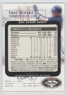 2002 Fleer Box Score Box Score Debuts 250/2002 Eric Hinske #2BSD 0e3