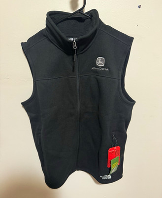 The North Face John Deere Black Full Zip Vest L Stand-Up Collar Zipped Pockets