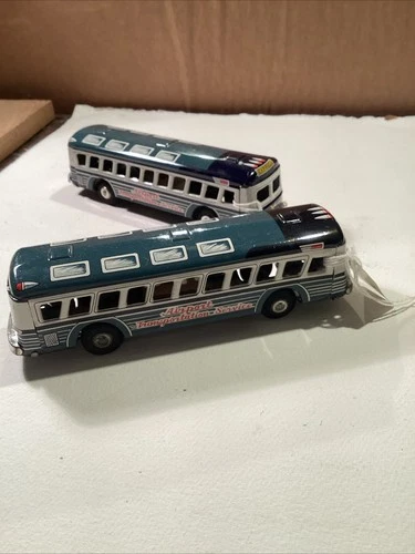 Vintage Marx Tin Litho Airport Transportation Service Bus Lot