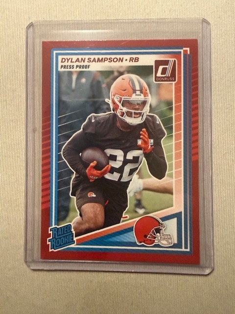 2025 Panini Donruss Red Press Proof Dylan Sampson Cleveland Browns #389 Rookie