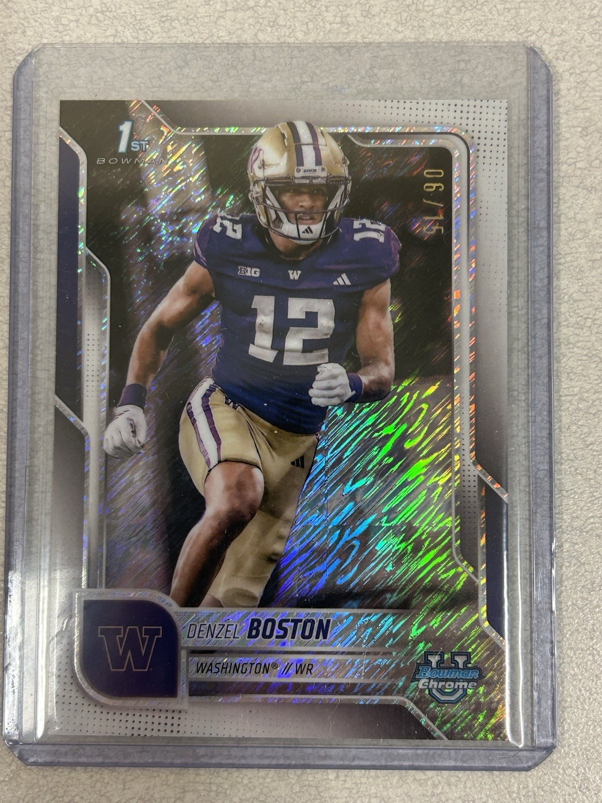 2025 Bowman U Chrome Denzel Boston 1st White Refractor 06/15 SSP #34 Washington