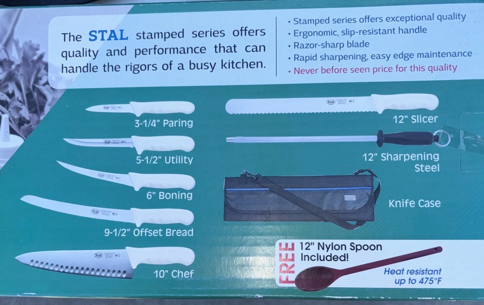 Winco X-50 Cr Mo V15 - Juego de cubiertos de 7 piezas - Nuevo en caja original con estuche Foto 3 de 4