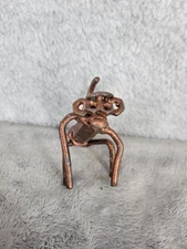 Handcrafted Metal Scrap Monkey Sculpture with Detailed Face and Curved Tail 2.5"