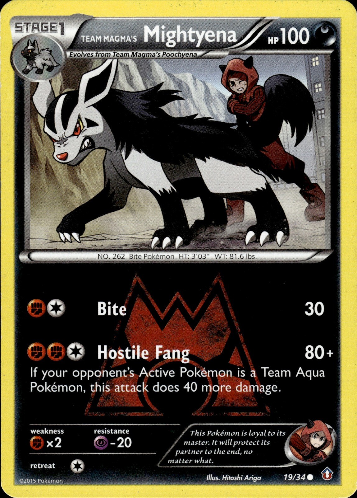Team Magma's Mightyena Common Double Crisis 19/34 HP