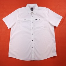 Wrangler Outdoor Utility Men's XL Stretch Button Short Sleeve Vented Shirt White