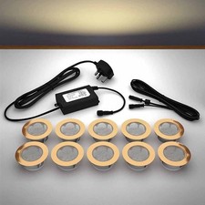 10 x 60mm Copper Lights Decking/Plinth/Kickboard/Recessed/Kitchen - WARM WHITE